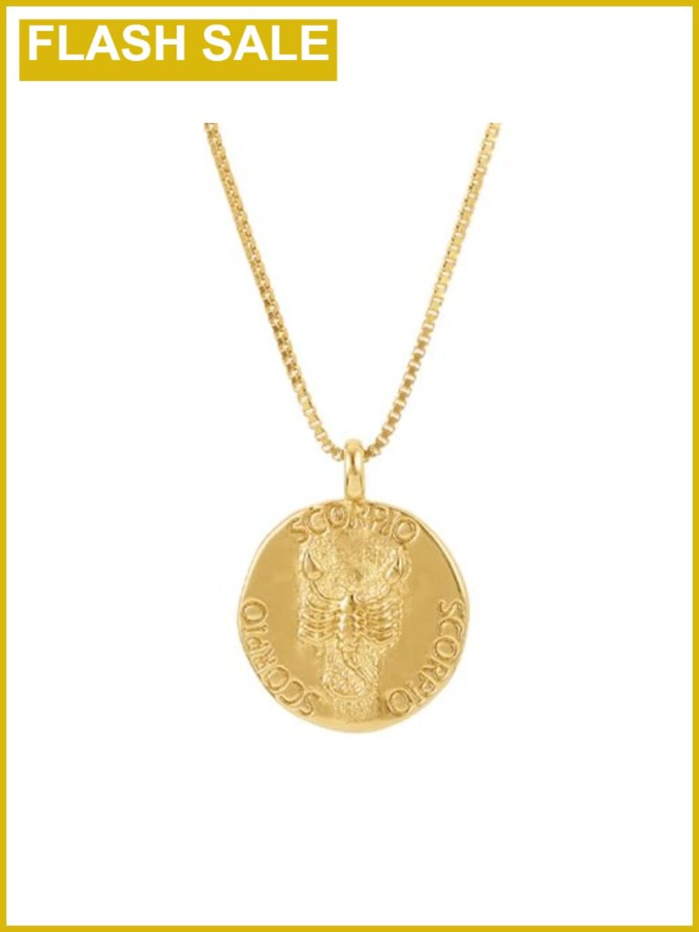 Horoscope Necklace Gold PVD Coated Adjustable 16-18" Zodiac Pendant